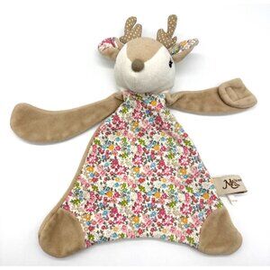 Maison Chic Farrah the Fawn Deer Lovey Pink Brown Floral Paci Holder Blankie